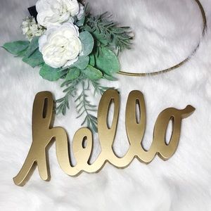 Gold decor Office Decor "hello" home decor